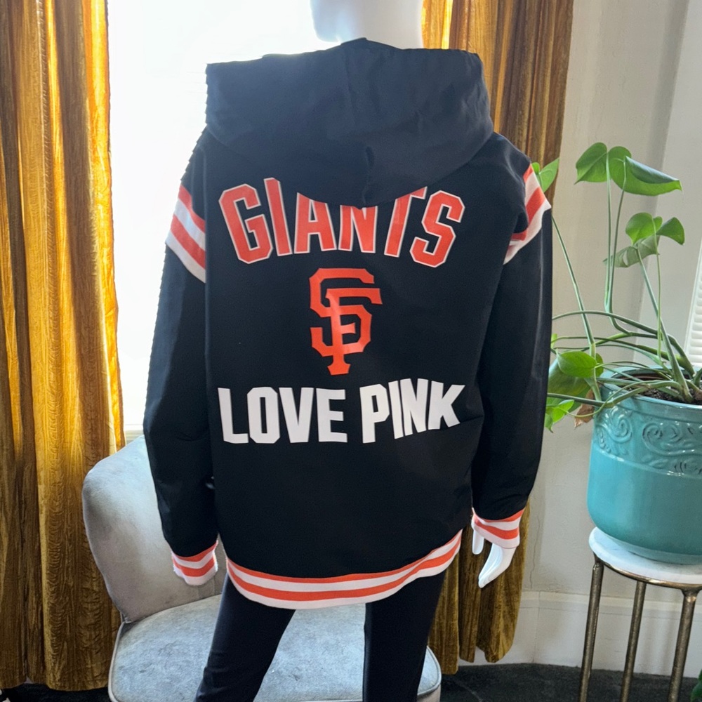 PINK Victoria's Secret Black & Orange SF Giants Zip-Up Hoodie - Picture 8 of 12